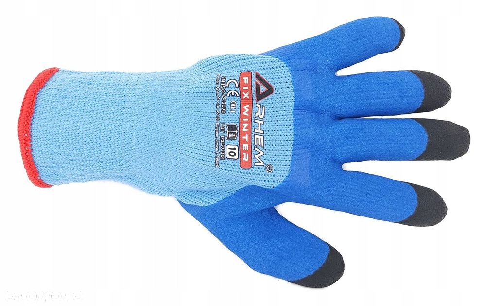 Rękawice Robocze Rękawiczki Ocieplane Zimowe BHP Piankowe Latex 9-XL 12Par - 5