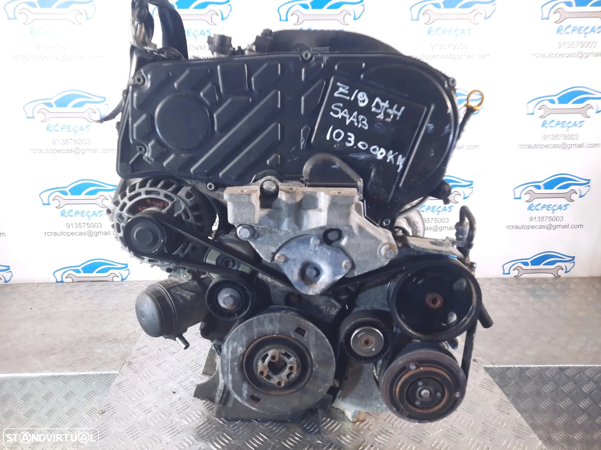 MOTOR COMPLETO 1.9 TID 16V 150CV Z19DTH SAAB 9.3 93 9-3 OPEL VECTRA C ZAFIRA B ASTRA H MOTOR ARRANQUE ALTERNADOR BIMASSA COMPRESSOR AR CONDICIONADO BOMBA DIRECAO DIREÇÃO TURBO INJETOR INJETORES - 10