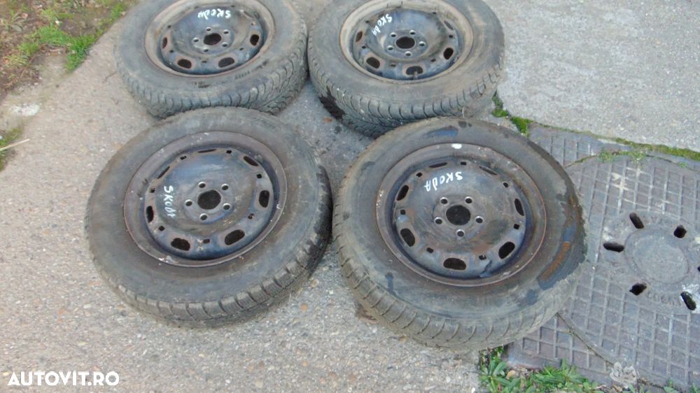 Jante tabla cu cauciucuri M/S Skoda rapid,Skoda Fabia 2,Skoda Roomster 5x100 dimensiune 175/70/14 - 3