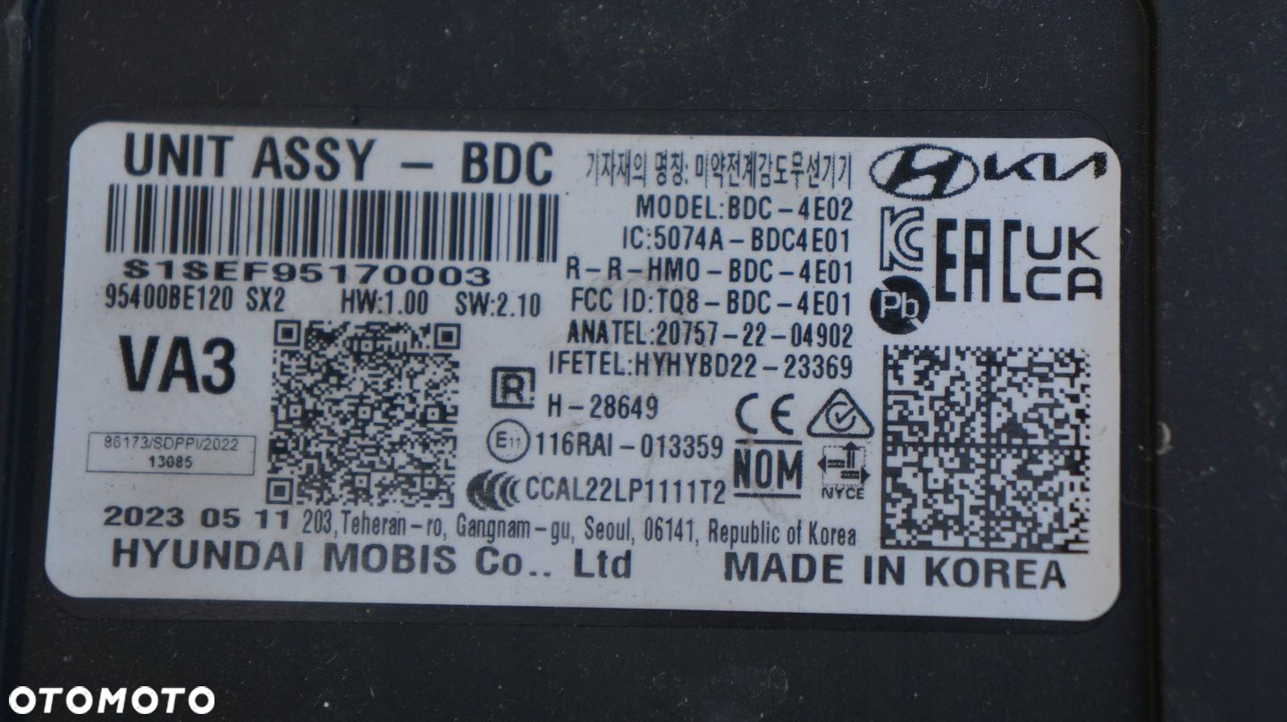 HYUNDAI KIA BSI MODUŁ 95400-BE120 95400BE120 BDC-4E02 - 2