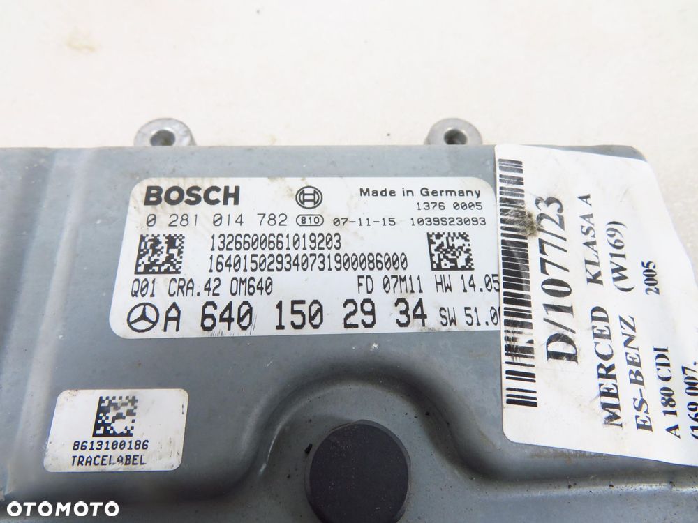 STEROWNIK MERCEDES W169 2.0 CDI A6401502934 0281014782 - 2