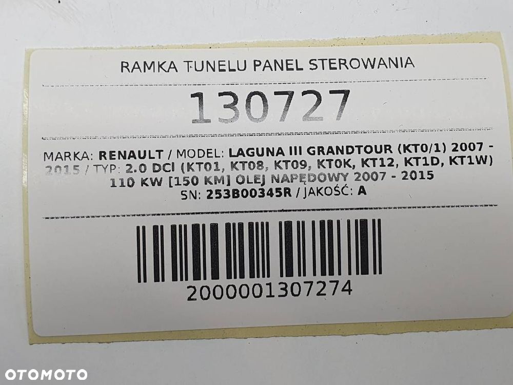 RAMKA DEKOR TUNELU PANEL STEROWANIA RENAULT LAGUNA III 253B00345R - 7