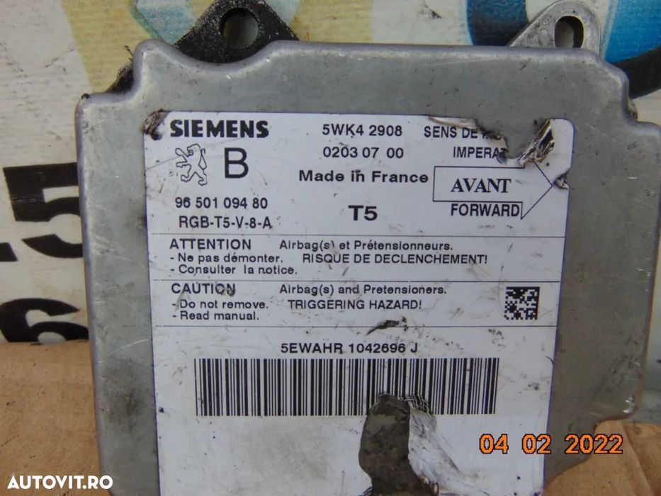 Modul airbag peugeot 307 307cc - 2
