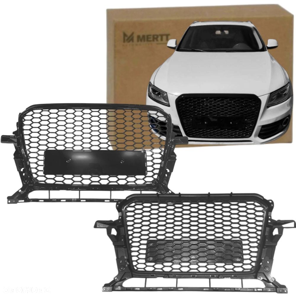 ATRAPA CHŁODNICY ZDERZAKA GRILL AUDI Q5 2013-2016 RS LOOK CZARNA BLACK - 1