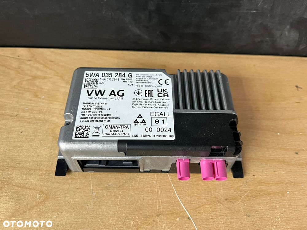 VW Volkswagen Polo Moduł sterownik usług online 5WA035284G - 1