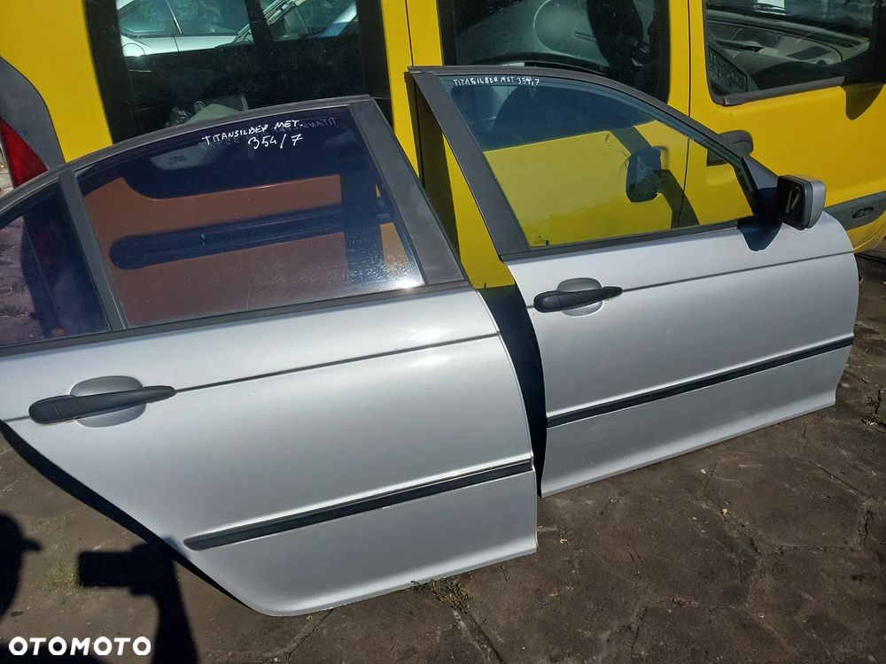 Drzwi prawe przednie tylne BMW E46 Lift FL Titansilber metalic 354/7 srebrne SEDAN prawy przód prawy tył tylne przednie kompletne - 2