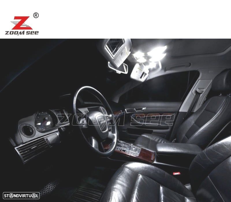 KIT COMPLETO DE 20 LÂMPADAS LED INTERIOR PARA AUDI A6 S6 RS6 C6 AVANT 2005-2011 - 4