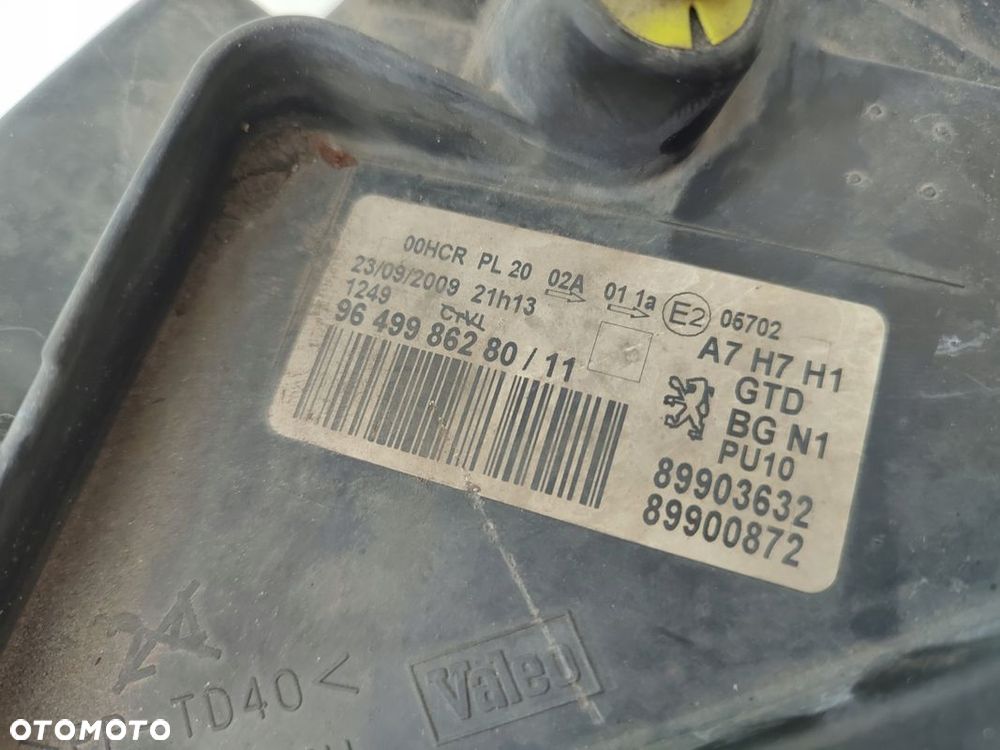 Lampa LEWY przód PEUGEOT 207 LIFT EUROPA 06-12 9649986280 - 10