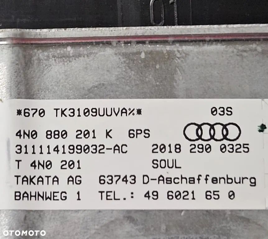 PODUSZKA POWIETRZNA KIEROWCY AUDI A6 C8 A7 4K 4N0880201K - 4