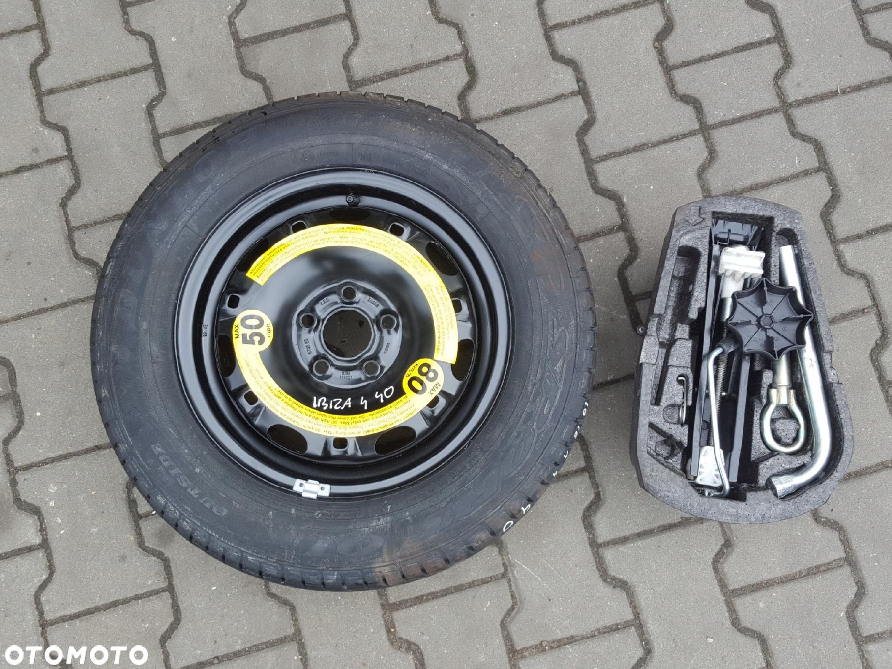 SEAT IBIZA IV 08r- VW POLO 6R FABIA II KOŁO ZAPASOWE 14 5X100 LEWAREK - 1