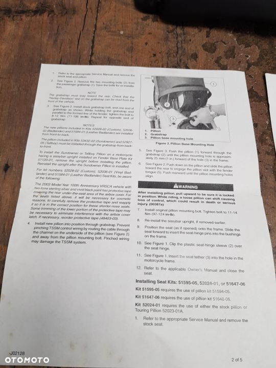 Nowe siedzenie pasażera Harley Davidson V-Rod 51644-06 - 8