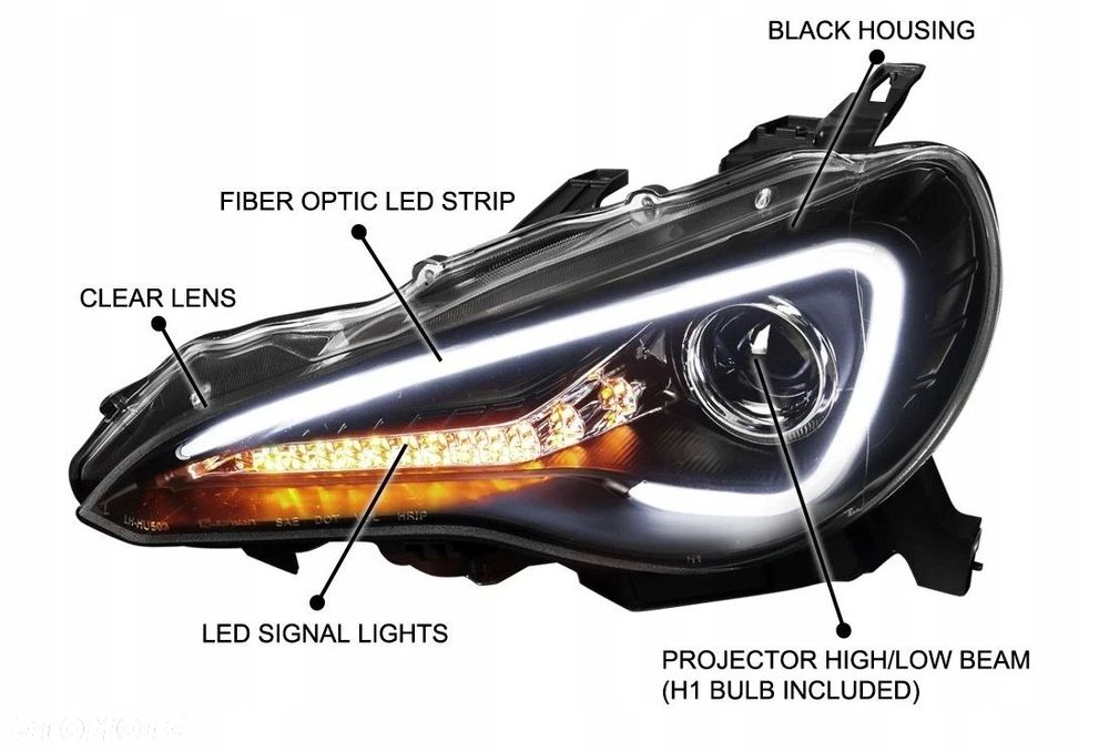 reflektory lampy kpl led neon tuning black toyota gt86 gt-86 frz brz 2012- - 5