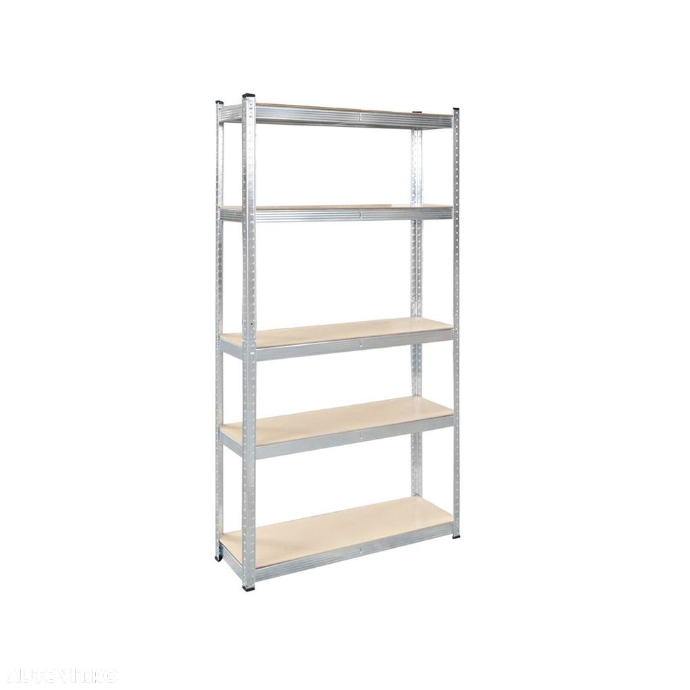 Raft metalic cu 5 polite MDF, 180x90x50cm, 175kg/polita, montaj fara suruburi, galvanizat - 2