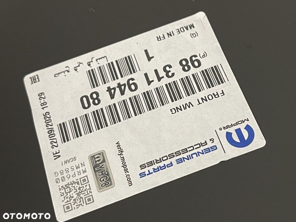 NOWY ORYGINALNY BŁOTNIK PRAWY PRZEDNI PRAWA PRZÓD CITROEN C4 III E-C4 3 20-24  9831194480 - 7