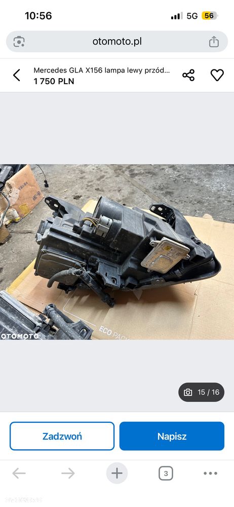 Mercedes Gla x156 maska błotnik lewy przód prawy przód błotniki - 14