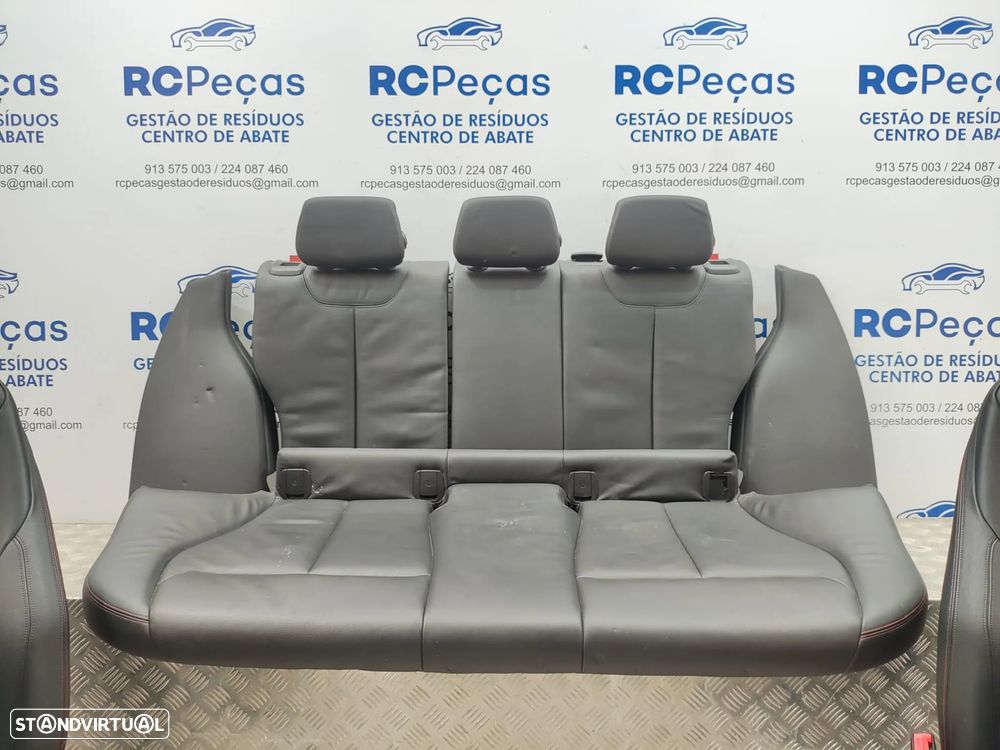 Conjunto Bancos em Pele BMW Serie 1 F20 Pack M Eletricos Memoria Costura Vermelha 2012 a 2019 - 4