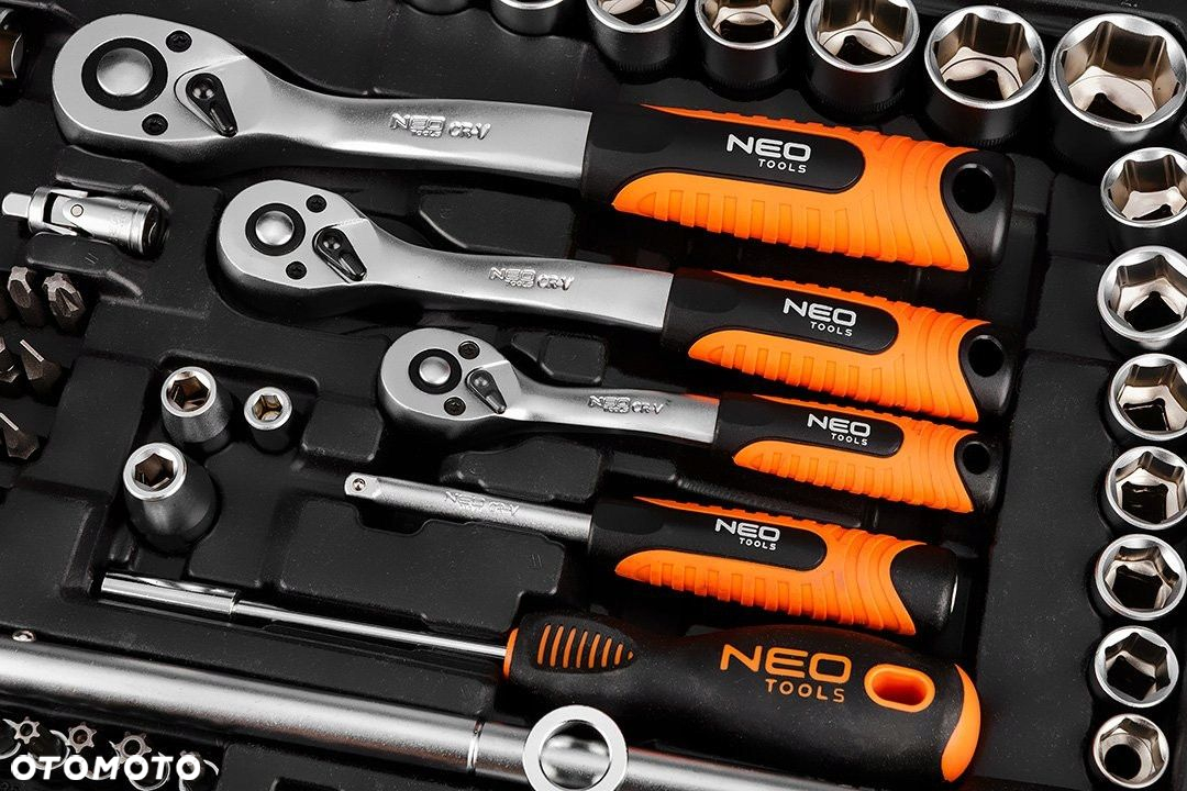 NEO ZESTAW KLUCZY NASADOWYCH 220 el 1/2" 3/8" 1/4" PŁASKIE TORX BITY 10-220 - 9