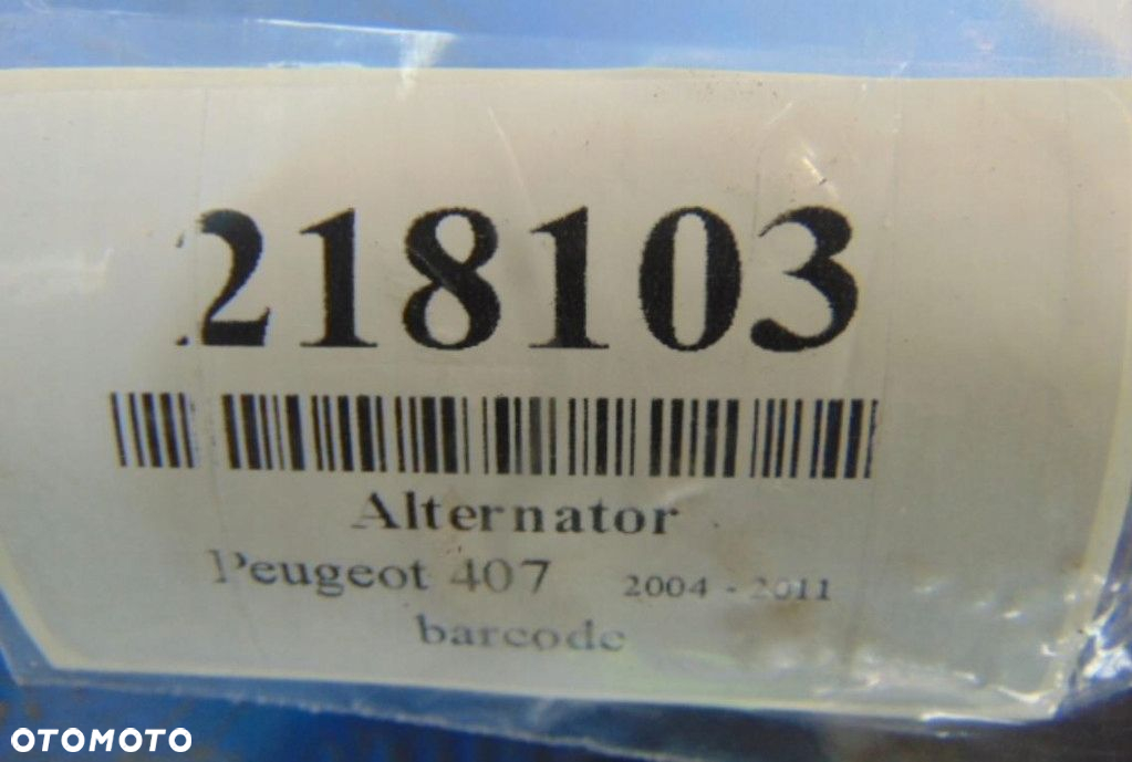 PEUGEOT 407 2.0RHR SEDAN ALTERNATOR 9654752880 - 9