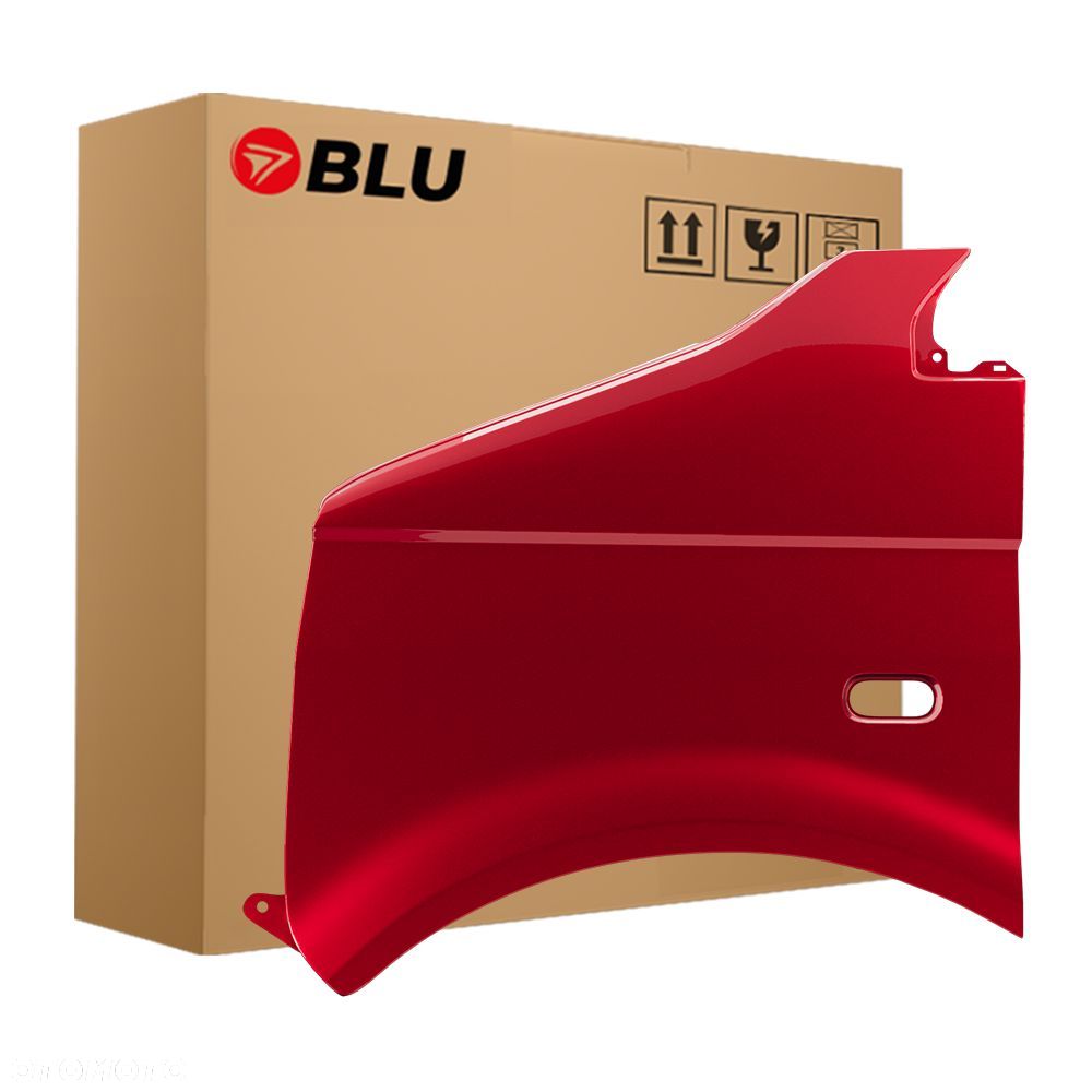 BLU Błotnik VW T5 TRANSPORTER CARAVELLE MULTIVAN LC3X lewy czerwony 03-15 przód ocynk MuranoRot - 1