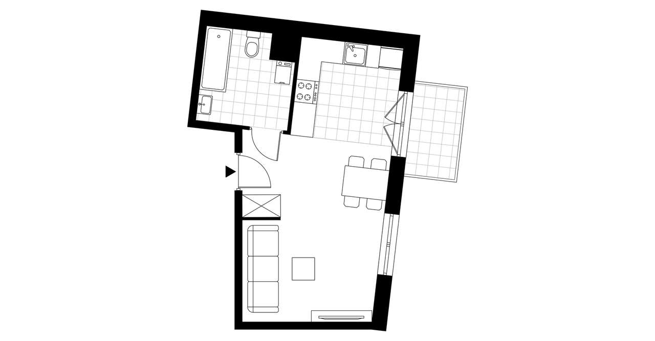 1-pokojowe mieszkanie 30m2 + balkon - Pełny obrazek: 4/14