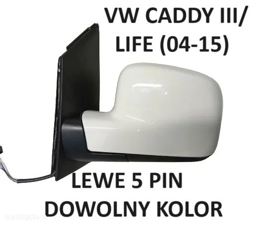 VW TRANSPORTER T4 T5 T6 LIFT CADDY AMAROC TOURAN TIGUAN SHARAN LEWE, PRAWE LUSTERKO PIN DOWOLNY KOLOR - 2