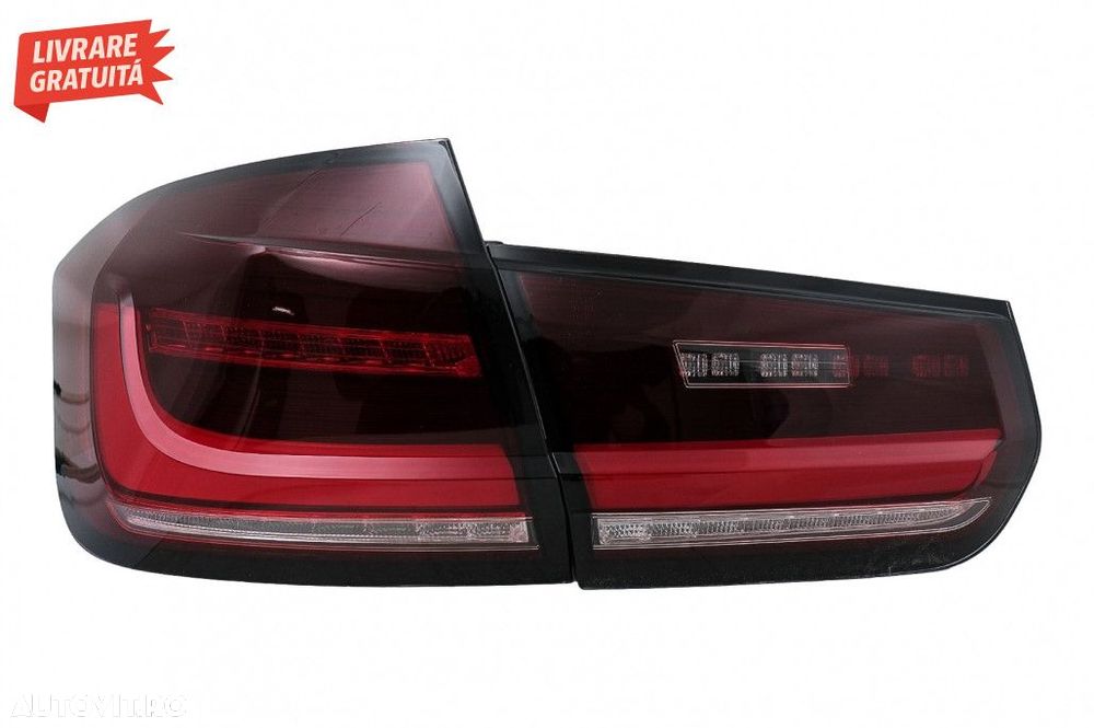 Stopuri LED BAR BMW Seria 3 F30 (2011-2019) Rosu Clar cu Semnal Dinami - 5
