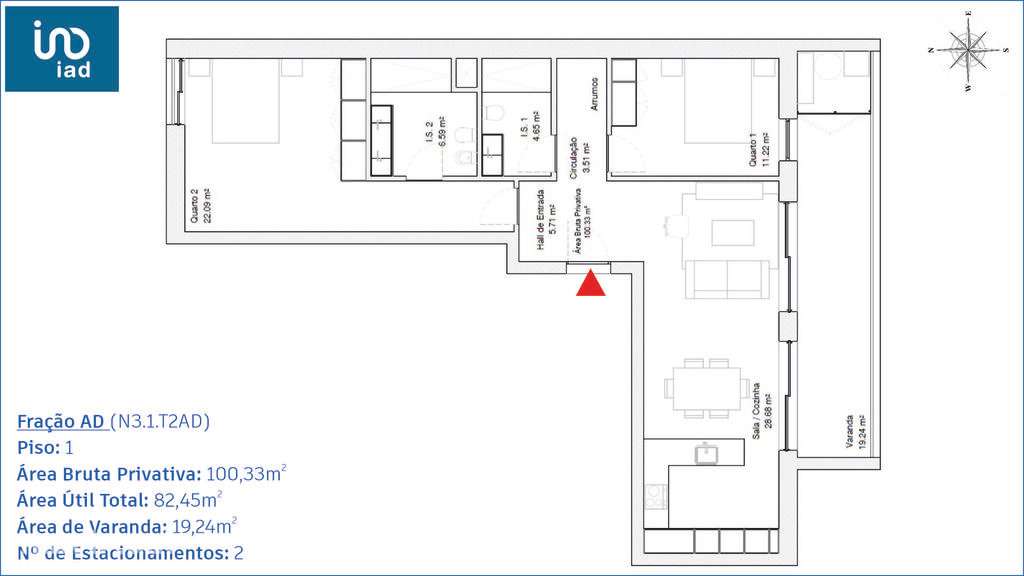 Apartamento T2 em Glória E Vera Cruz de 88,00 m2 - Grande imagem: 4/15