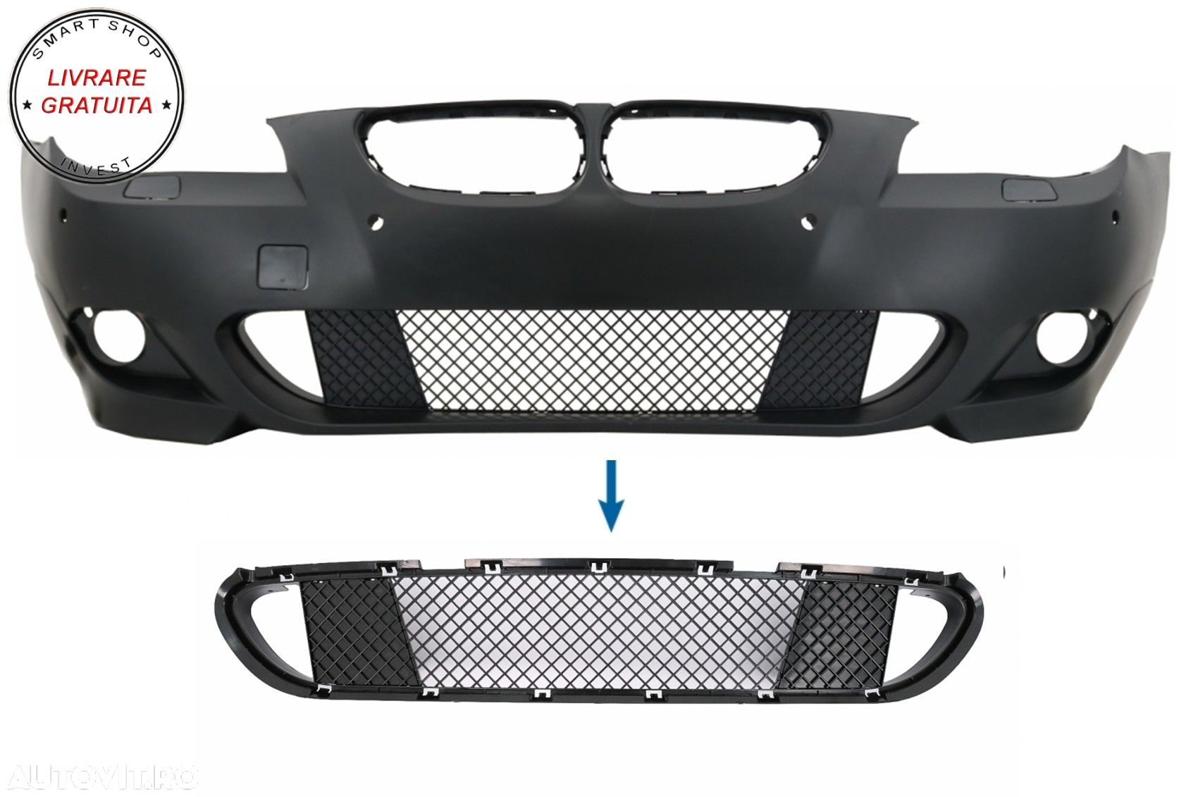 Grila Central Inferioara Bara Fata BMW Seria 5 E60 E61 (2003-2010) M-Tech- livrare gratuita - 1