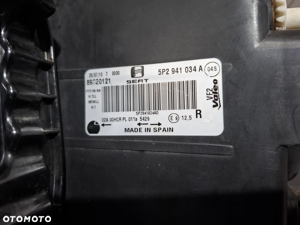 Lampa prawy przód zwykła Seat Leon II Rok 2010 anglik nr 5P2941034A - 5