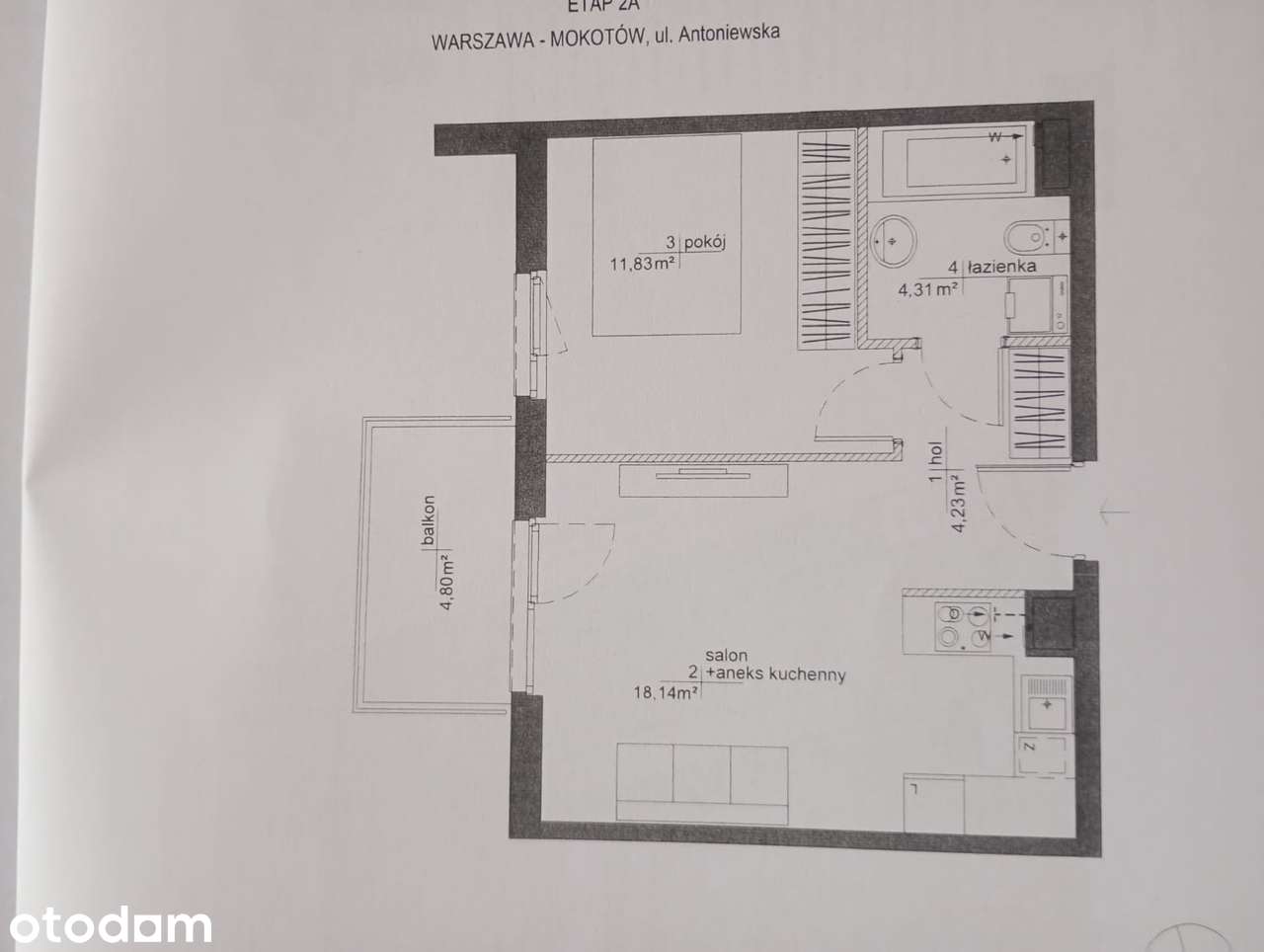 1-toaline korter, 39 m²