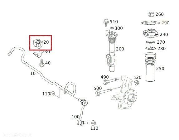 MERCEDES SPRINTER Guma stabilizatora przod 2szt - 2