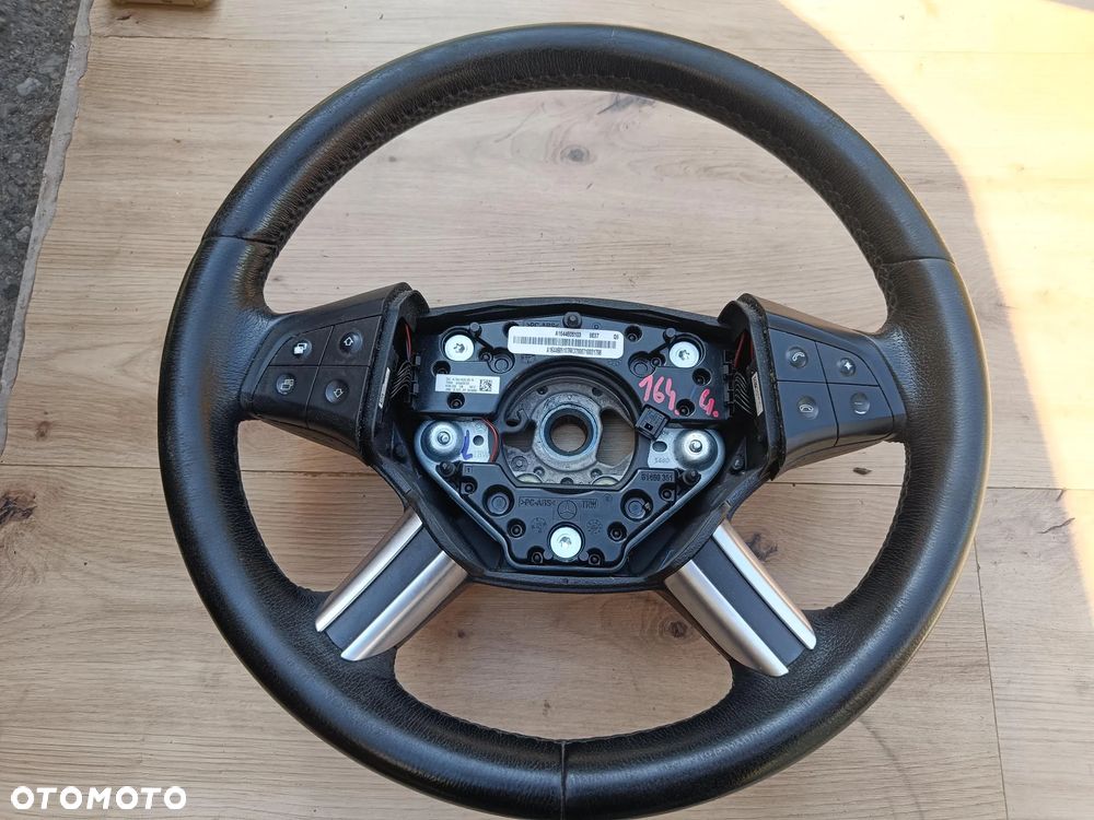 MERCEDES W164 ML X164 GL W251 KIEROWNICA CZARNA SKÓRZANA ŁOPATKI - 1