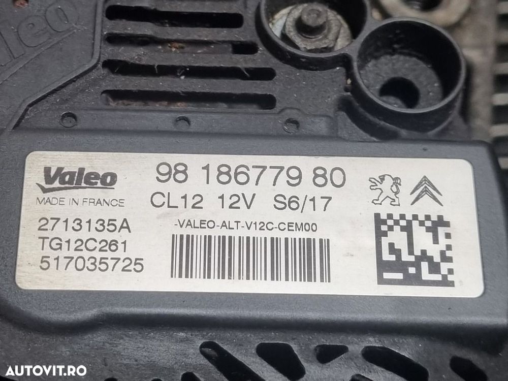 Alternator Peugeot 2008 Facelift 1.2 B 2016 - 2019 82CP 1199CC HMZ (EB2F) HMZ (EB2) ... - 4