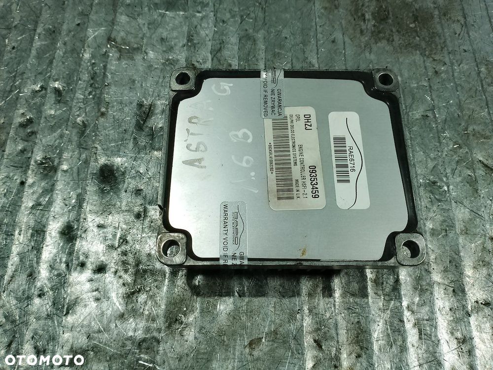 KOMPUTER, STEROWNIK OPEL ASTRA G 09353459  DHZJ 1.6 - 3
