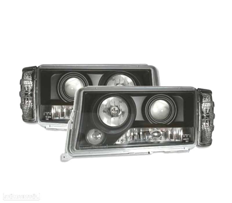 FARÓIS + PISCAS MERCEDES 190 W201 82-93 FUNDO PRETO - 1