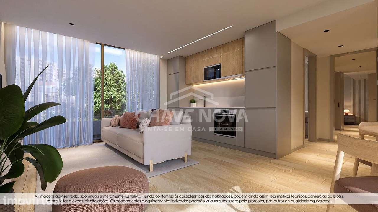 T2 NOVO - empreendimento ALBOR - 2 lug. de garagem, terraço e varanda - Grande imagem: 2/25