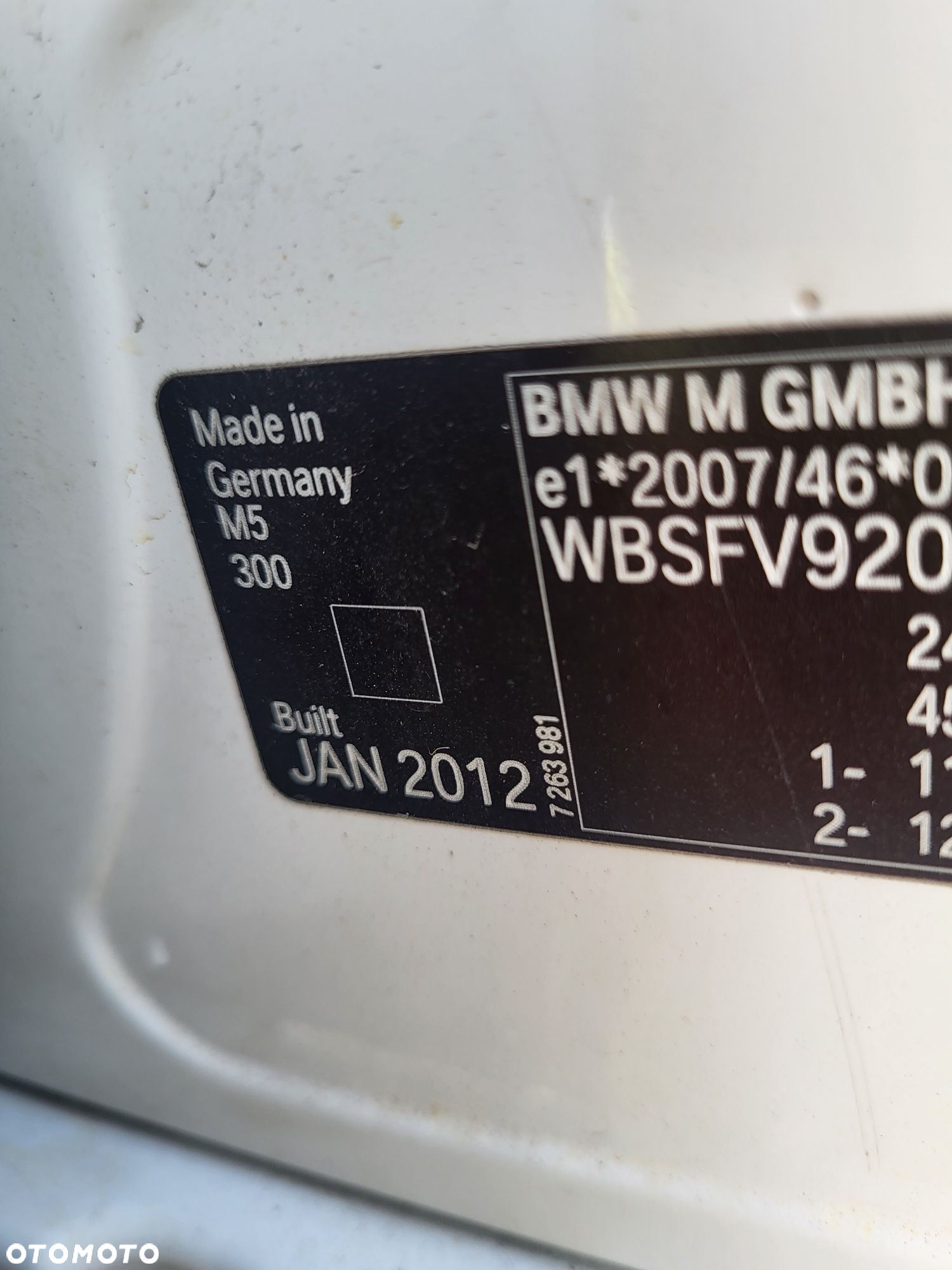 Drzwi Przód Tył BMW 5 m5 f10 Alpinweiss A300 - 4