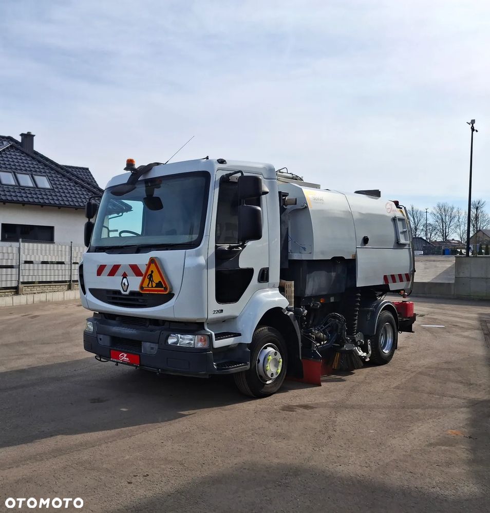 Renault Midlum 220 DXI Zamiatarka SEMAT Zoeller Johnston Szczotki L/R Obie Strony 2013r Napęd Hydrostat Euro 5 Rura Do Liści Studzienek 4466 Mth - 2