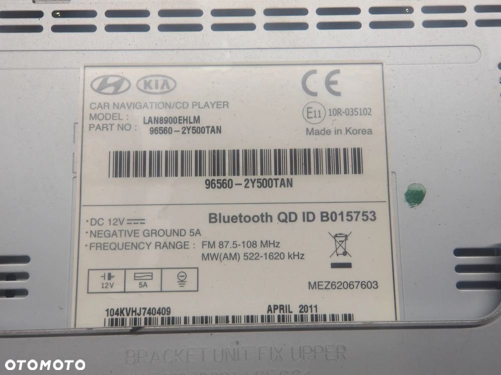 HYUNDAI IX35 2.0D RADIO NAWIGACJA 96560-2Y500TAN - 9