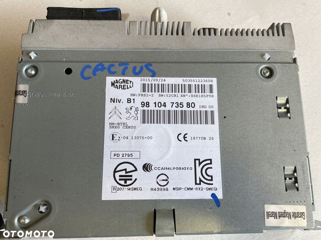 CITROEN C4 CACTUS RADIO NAWIGACJA 9810473580 - 1