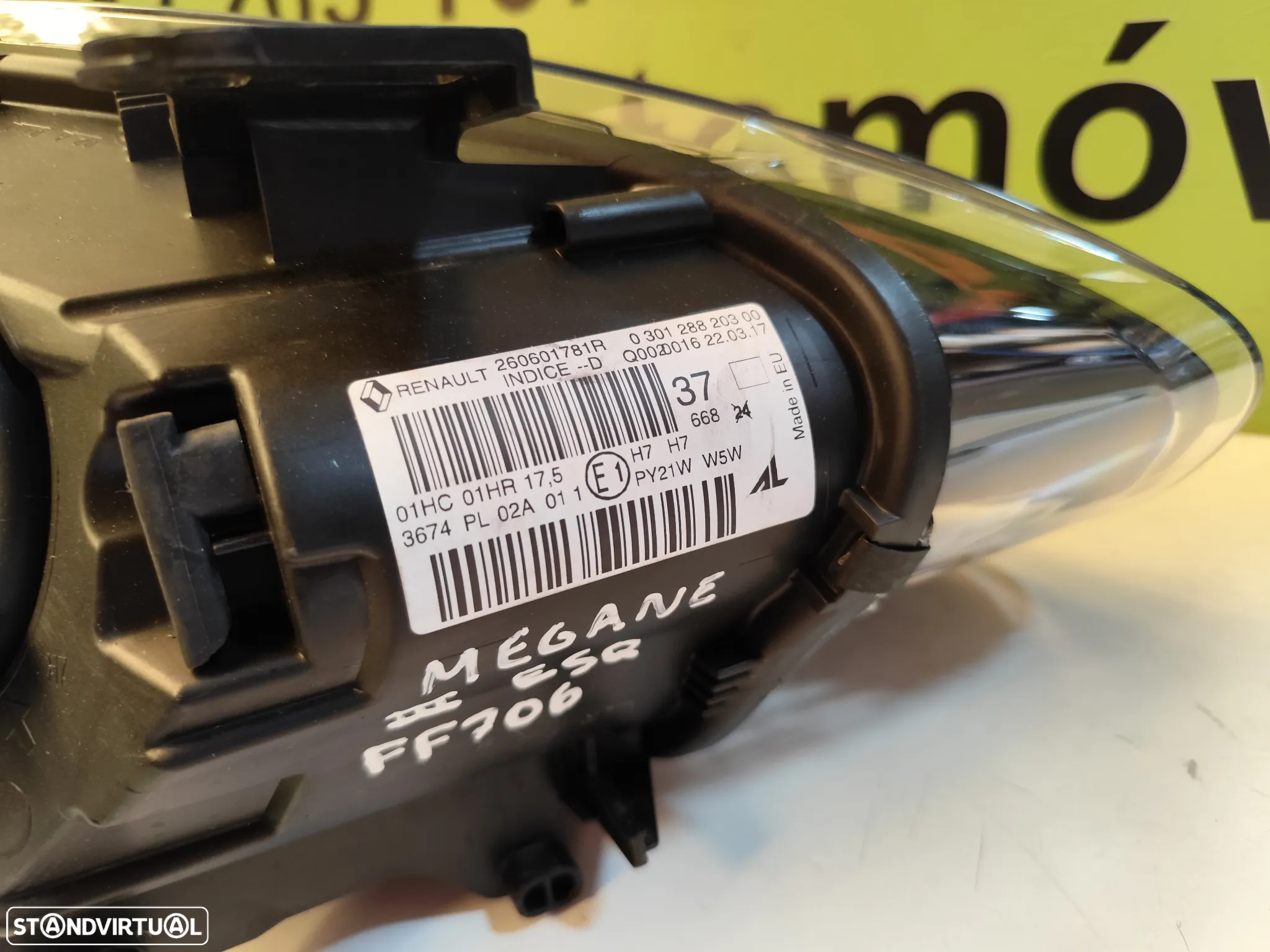 RENAULT MEGANE III 3 FAROL ESQUERDO - FF706 - 6