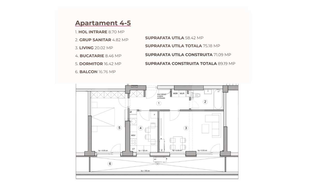 Apartament 2 camere, 75.18 mp, ansamblu 0% Comision Achizitie, Calea S — fotografia 3