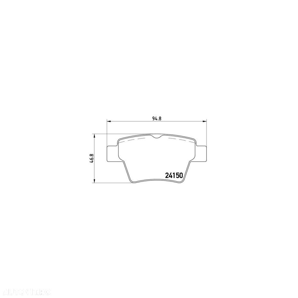 Placute frana spate Citroen C4 1 (Lc), 11.2004-07.2011, marca SRLine S70-1343 - 1