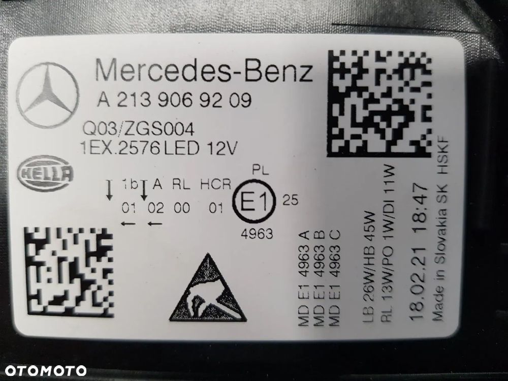 NOWA Lampa Full LED lewa prawa MERCEDES W213 LIFT E-KLASA A2139069109 A2139069209 - 8