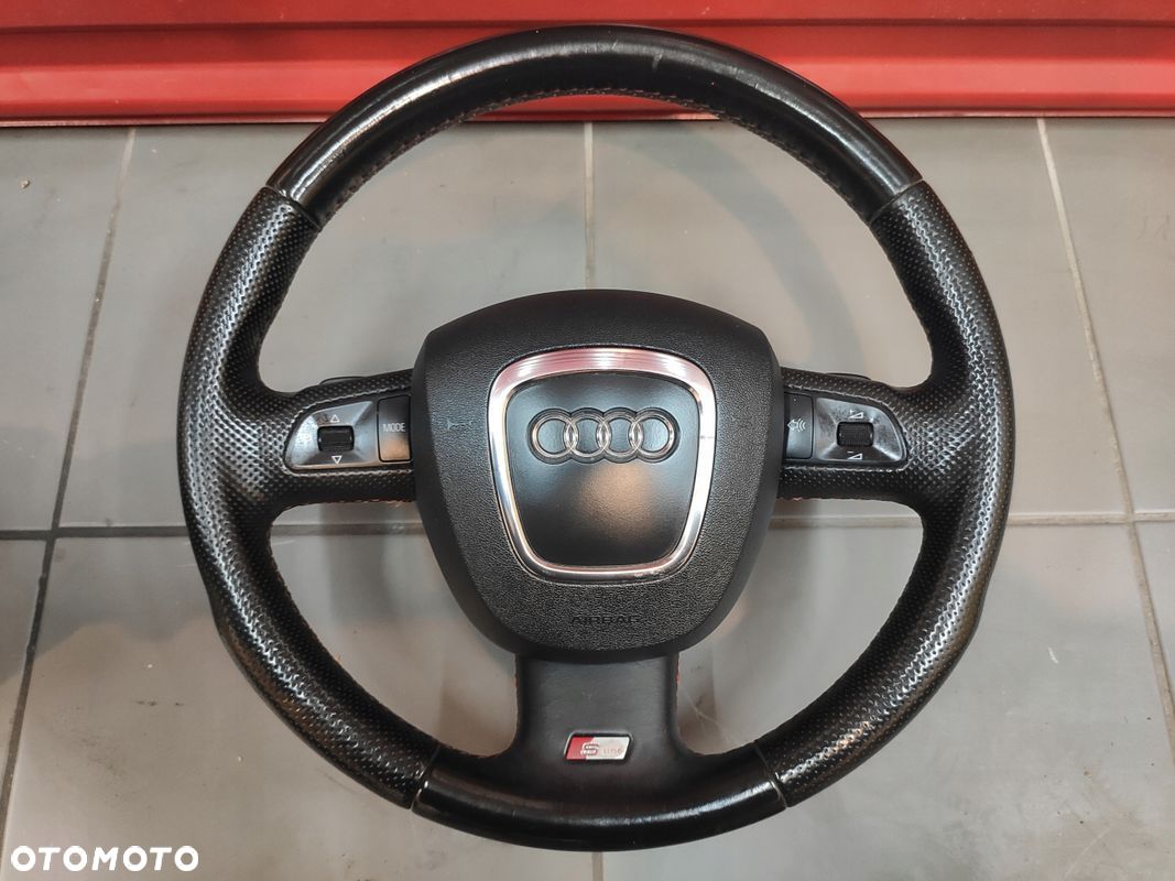 AUDI Q7 4L KIEROWNICA S-LINE MULTIFUNKCJA MANETKI ŁOPATKI SKÓRA ŁADNA - 1