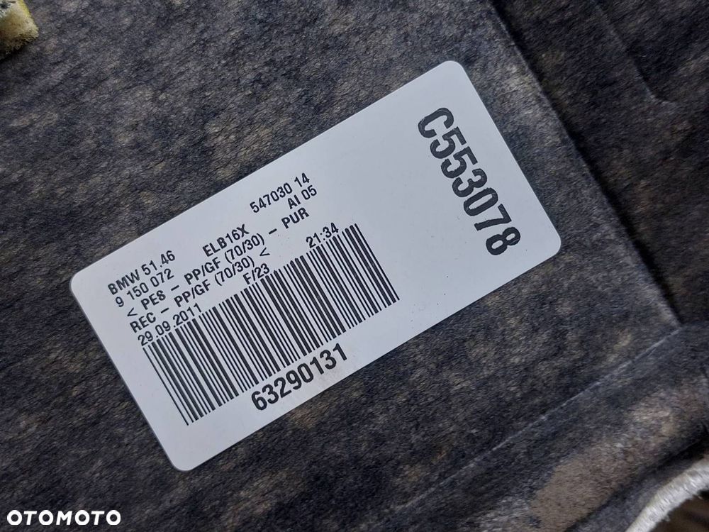 PÓŁKA BAGAŻNIKA BMW F01 730D 9150072 - 4