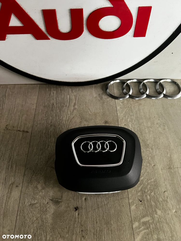 KIEROWNICA MULTIFUNKCJA SKÓRZANA SKÓRA ŁOPTKI AIRBAG AUDI Q7 Q8 A4 A5 S-LINE 4M0419091T 8W0880201AL - 8
