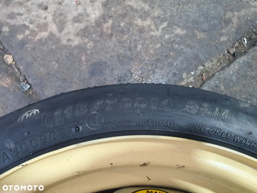 KOŁO ZAPASOWE DOJAZDOWE R14 4X100 HYUNDAI KIA TOYOTA MAZDA 115/70R14 POSIADAM 5 SZT - 15