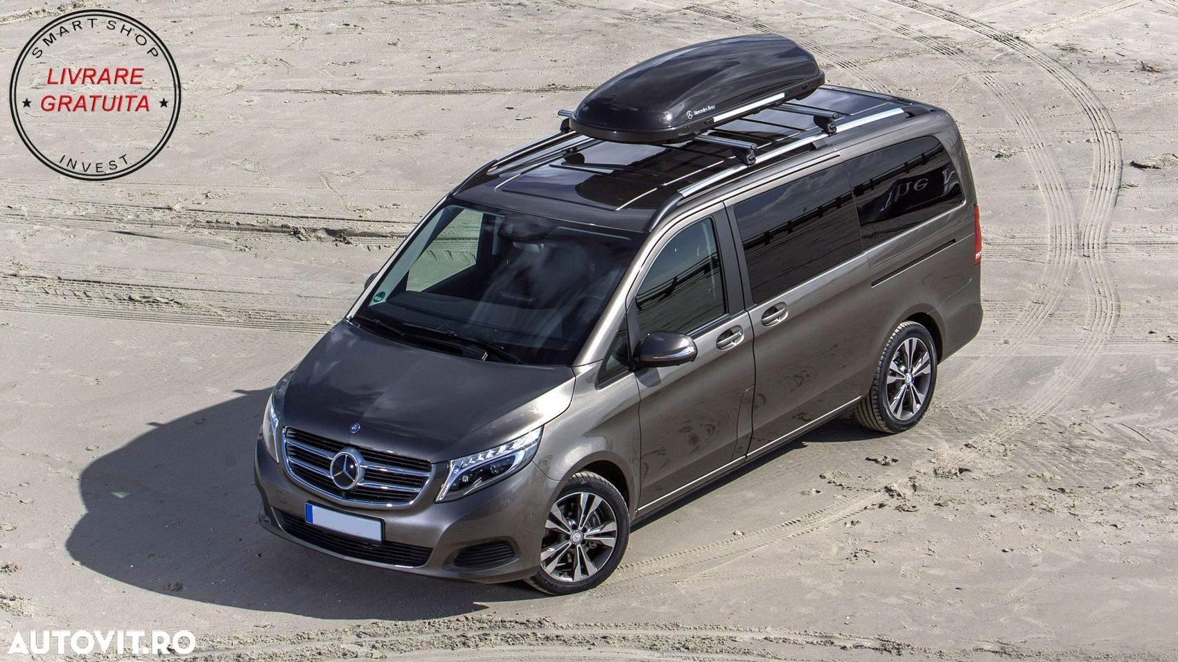 Bari Longitudinale Portbagaj Mercedes V-Class W447 (2014-up) Ampatament Lung (LWB)- livrare gratuita - 6