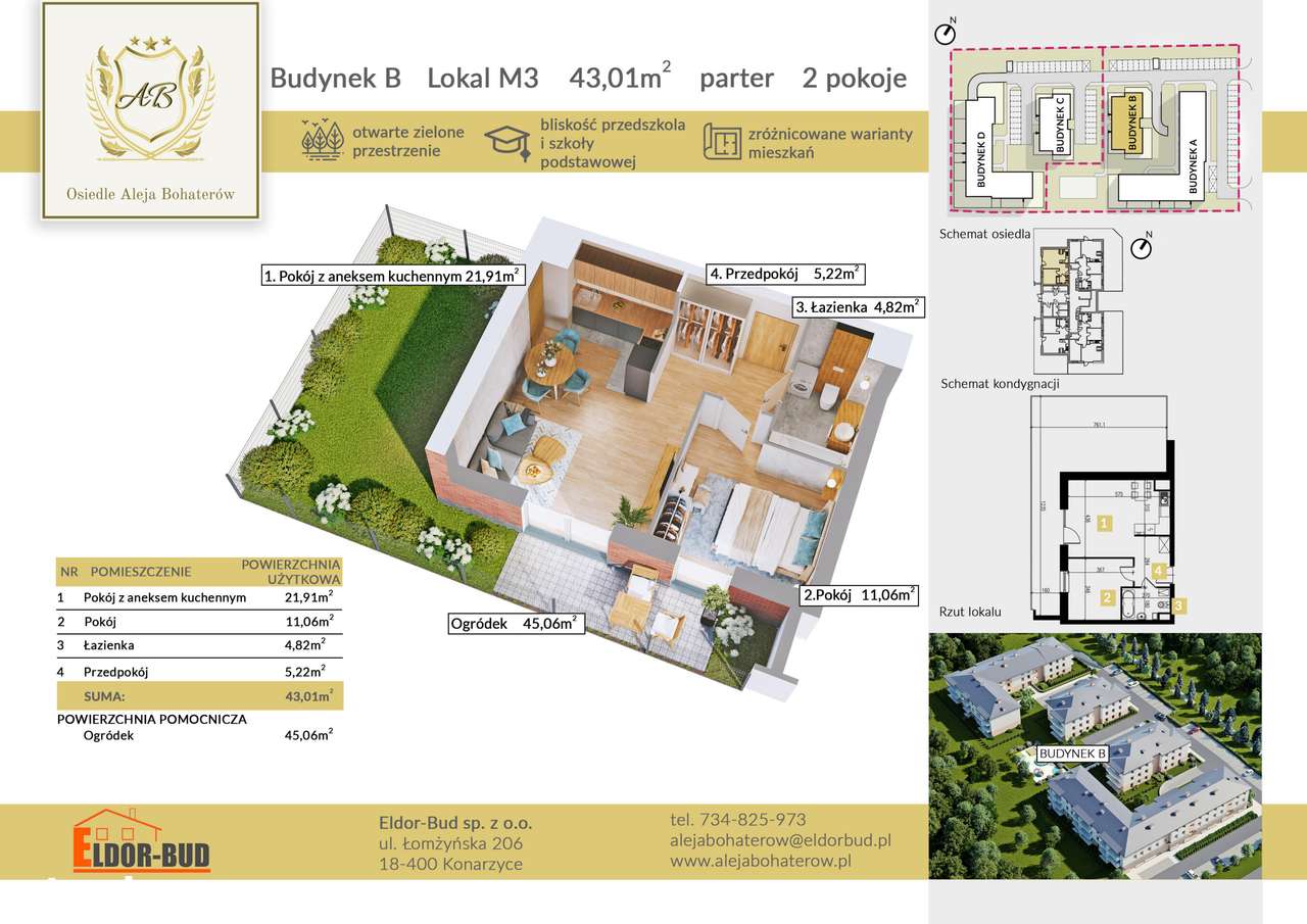 Prestiżowe mieszkanie z ogródkiem – Aleja Bohaterów